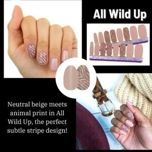 Color Street All Wild Up Neutral Beige and Taupe Animal Print Press-On Nails